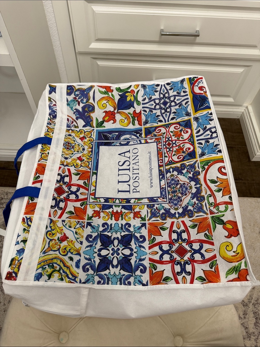 Large Louisa Positano shopping Multicolor Decorative Tote Bag